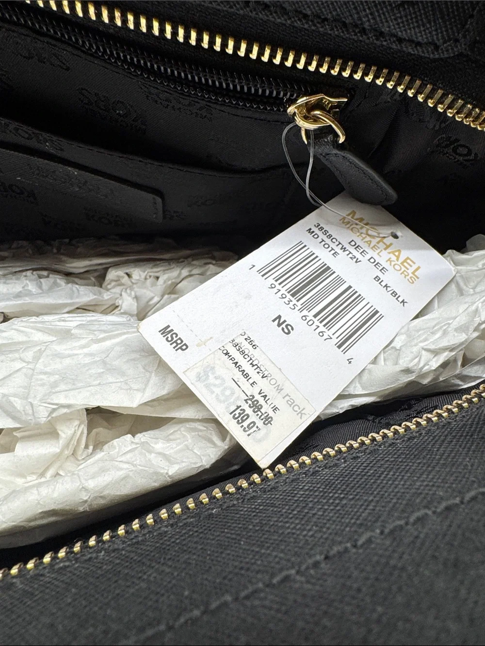 Michael Kors Gray MK Signature Tote with Black Straps